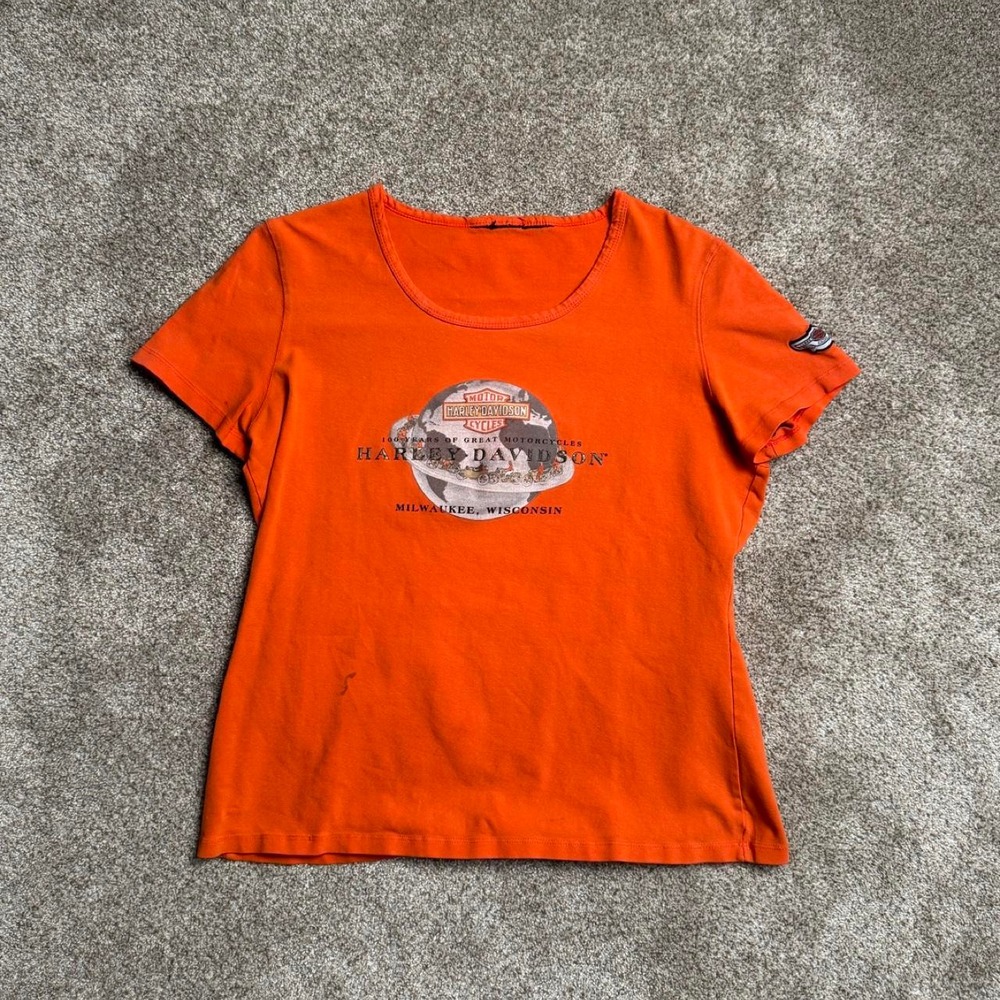 ORANGE HARLEY DAVIDSON "MILWAUKEE" GRAPHIC TEE
